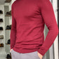 Jake Claret Red Slim Fit Sweater
