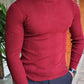 Geneva Claret Red Striped Turtleneck Knitwear
