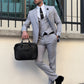 Luton Gray Self-Patterned Slim Fit Suit