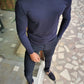 Napoca Navy Blue Slim Fit Sweater