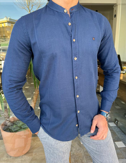 Contas Blue Slim Fit Shirt