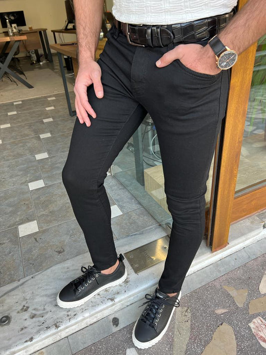 Rugani Black Slim Fit Jeans