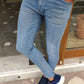 Elmore Blue Ripped Slim Fit Jeans