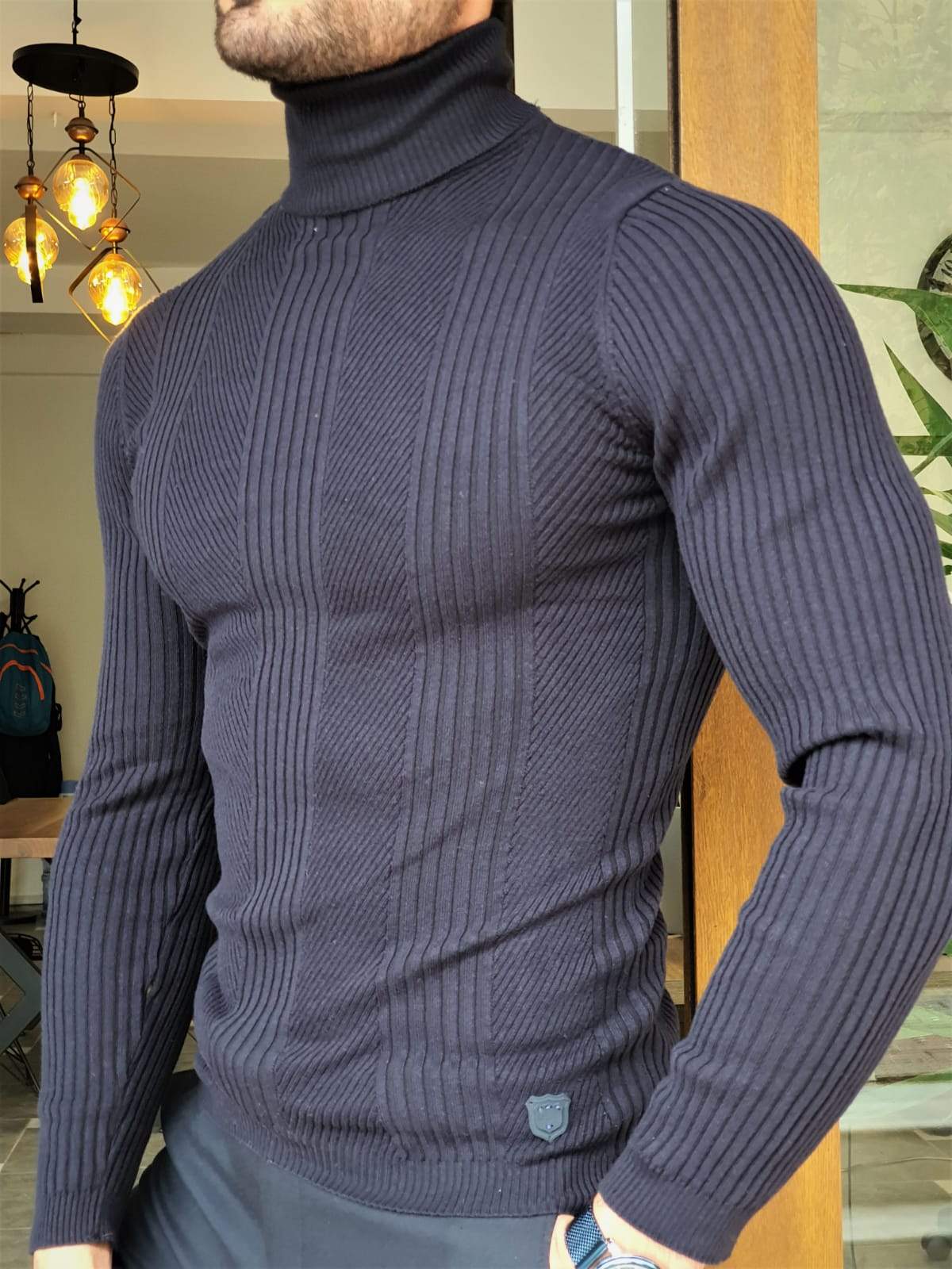 Ascona Navy Blue Turtleneck Knitwear