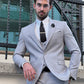 Luton Gray Self-Patterned Slim Fit Suit