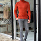 Hamilton Orange Slim Fit Turtleneck Sweater