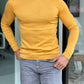 Dayton Mustard Slim Fit Half Turtleneck Sweater