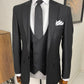 Blake Black Patterned Slim Fit Suit