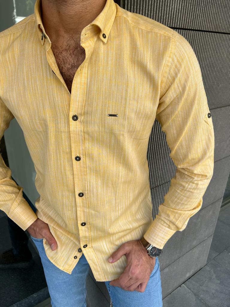 Gareth Yellow Slim Fit Shirt