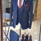 Varese Navy Blue Striped Slim Fit Suit