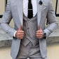 Luton Gray Self-Patterned Slim Fit Suit
