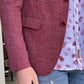 Oliver Red Self-Patterned Slim Fit Blazer