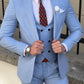 Thomas Blue Self-Patterned Slim Fit Suit
