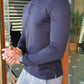 Navy Blue Long Sleeve Combed
