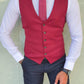 Palermo Claret Red Slim Fit Vest