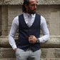 Augusta Dark Blue Slim Fit Buttoned Vest