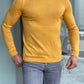 Dayton Mustard Slim Fit Half Turtleneck Sweater
