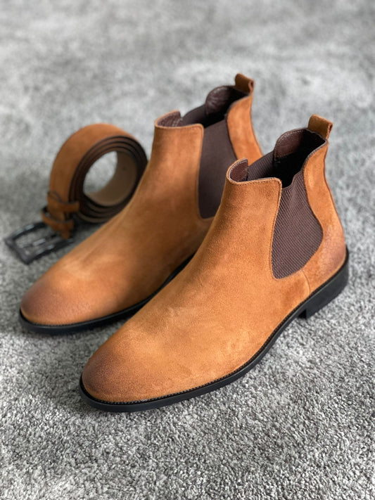 Ferrara Suede Tan Chelsea Boots