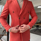 Denver Tile Double Breasted Slim Fit Coat