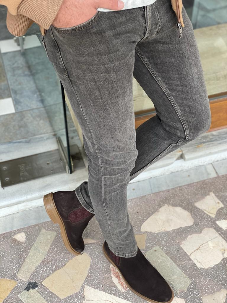 Detroit Gray Slim Fit Jeans