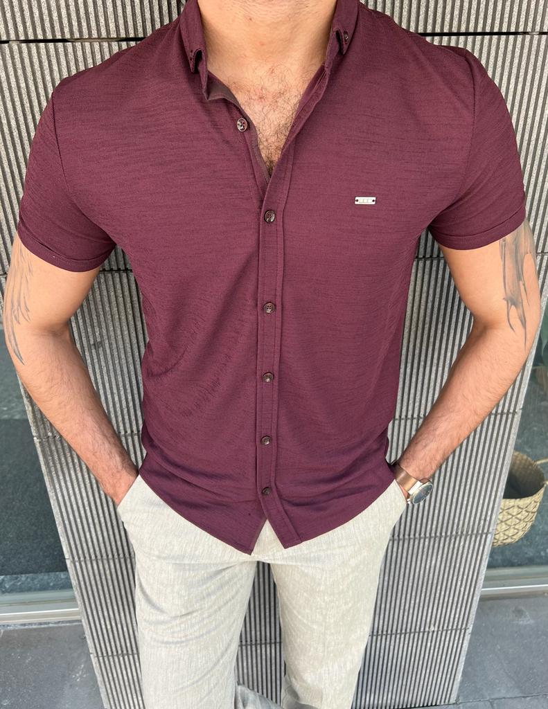 Firenze Burgundy Short Sleeve Shirt