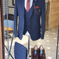 Varese Navy Blue Striped Slim Fit Suit