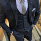 Palma Black Striped Slim Fit Suit