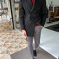 Denver Black Double Breasted Slim Fit Coat