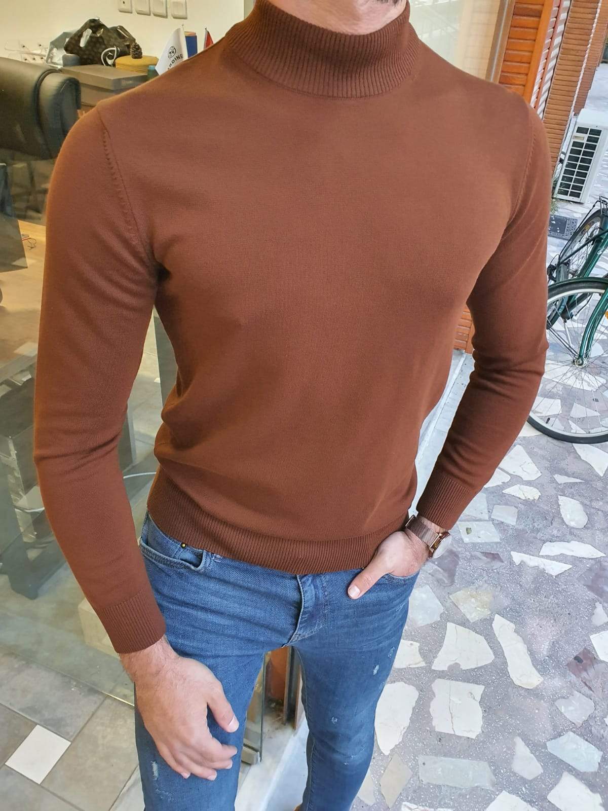 Aachen Brick Slim Fit Sweater