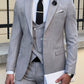 Luton Gray Self-Patterned Slim Fit Suit