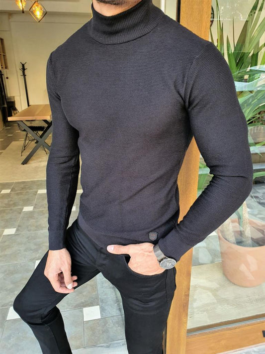 Ascona Black Turtleneck Knitwear