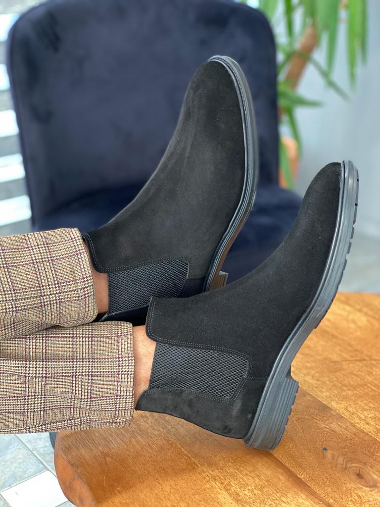 Dallas Suede Black Chelsea Boots