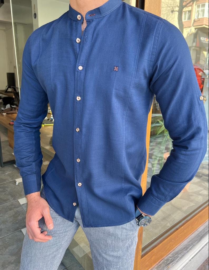 Contas Blue Slim Fit Shirt