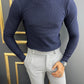 Arbeloa Dark Blue Slim Fit Turtleneck Sweater