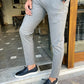 Loris Gray Slim Fit Pants