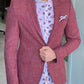 Oliver Red Self-Patterned Slim Fit Blazer