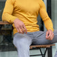 Dayton Mustard Slim Fit Half Turtleneck Sweater