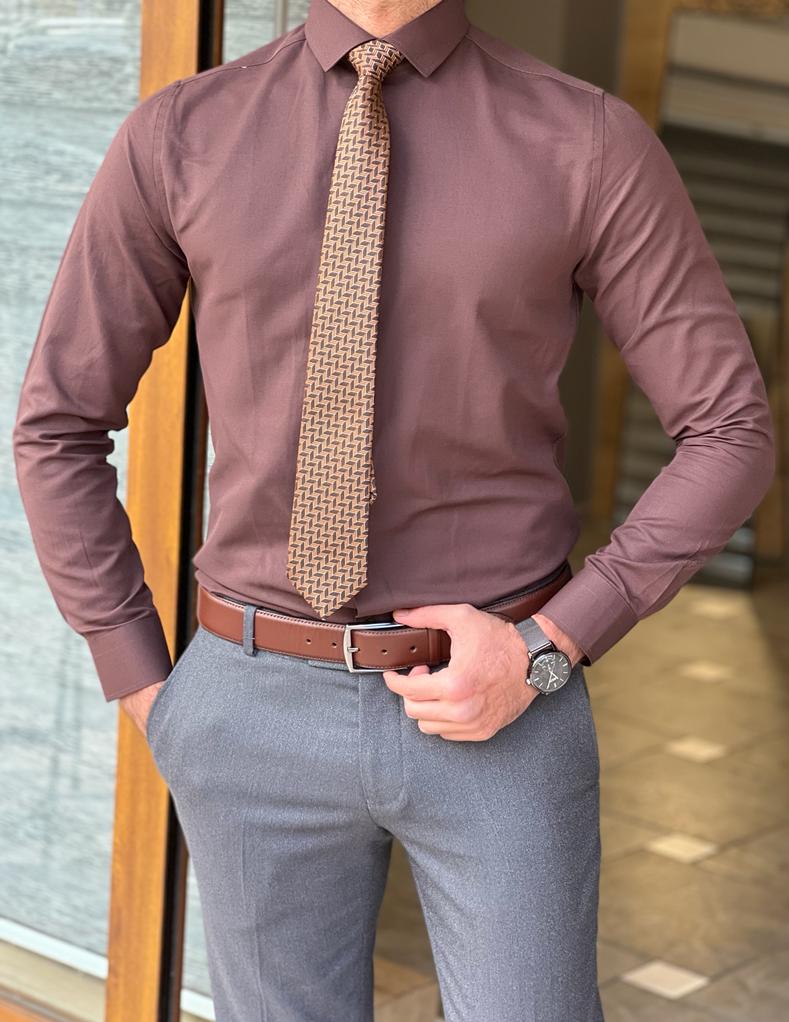 Adam Brown Slim Fit Shirt