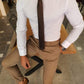 Platte White Chain Collar Shirt