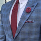 Messina Navy Blue Plaid Slim Fit Blazer