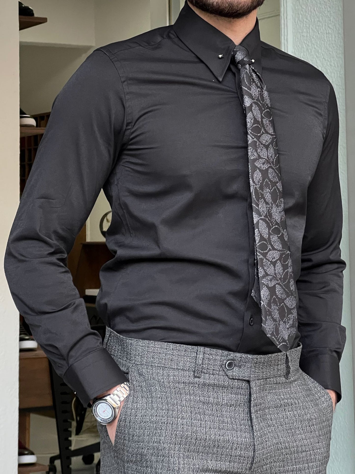 Wyatt Black Slim Fit Shirt