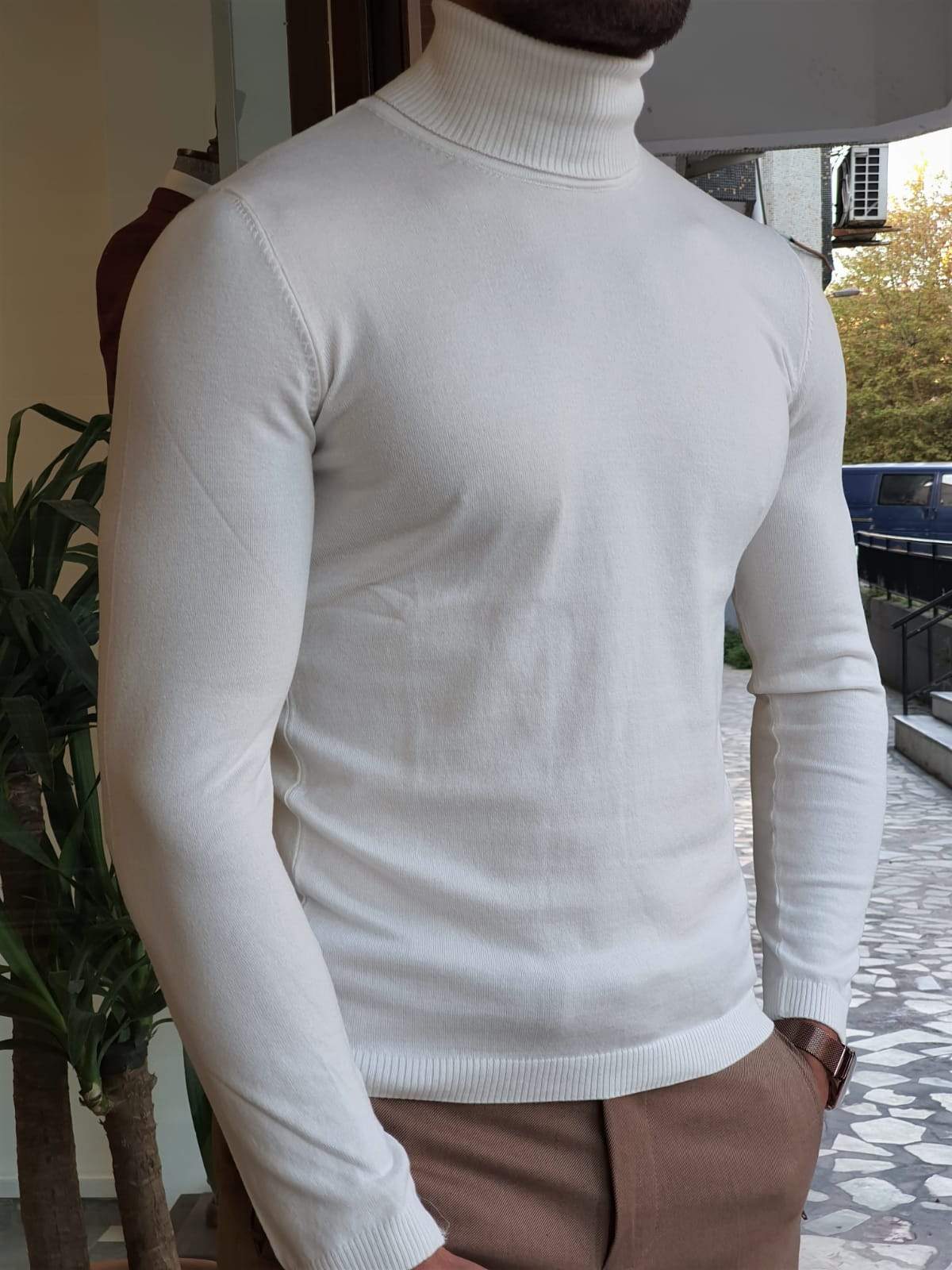 Ascona Ecru Turtleneck Knitwear