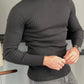 Adam Black Slim Fit Turtleneck Sweater