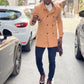 Modena Beige Slim Fit Coat
