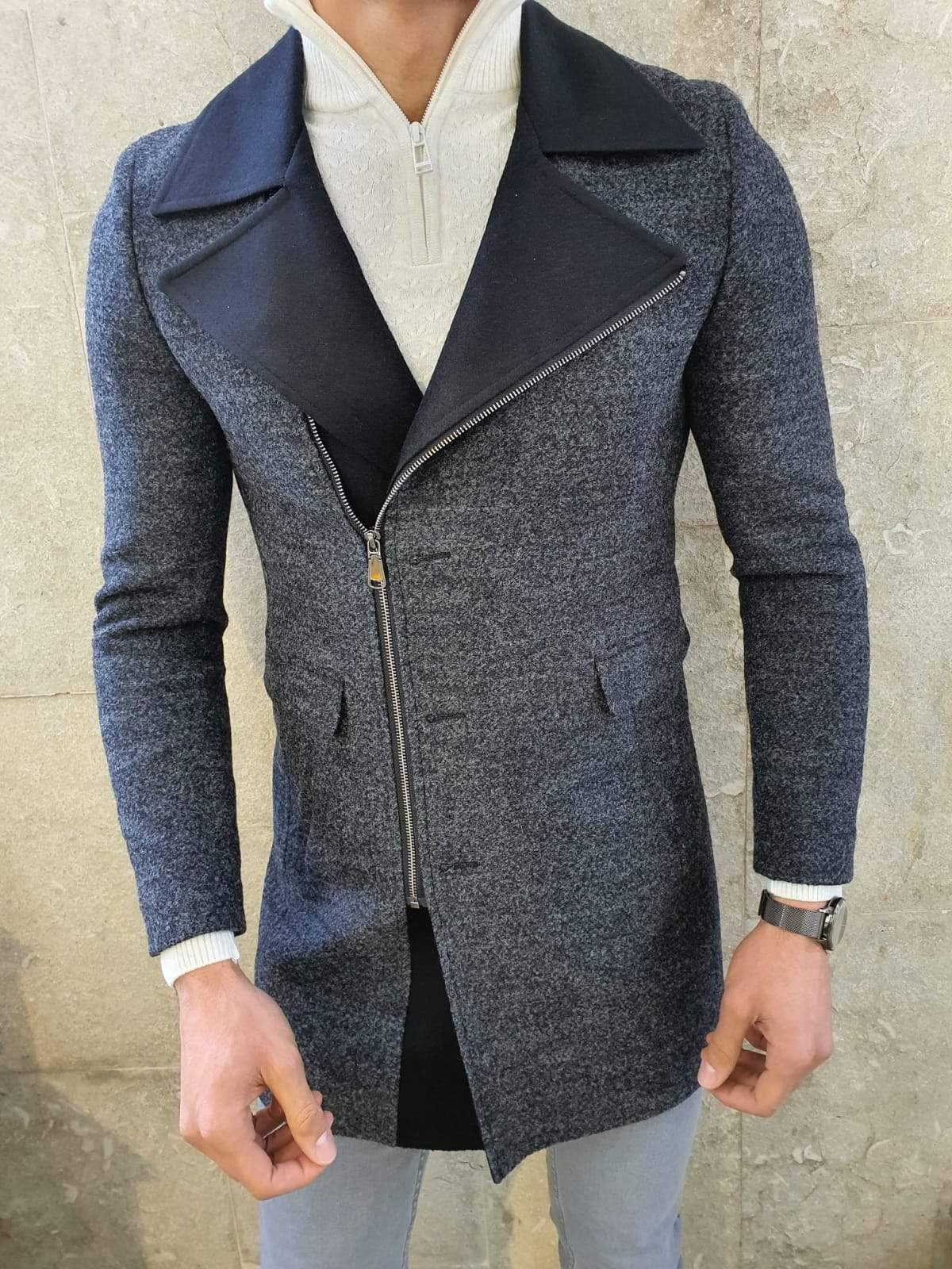 Spello Anthracite Wool Coat