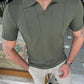Alvaro Khaki Striped Slim Fit T-Shirt