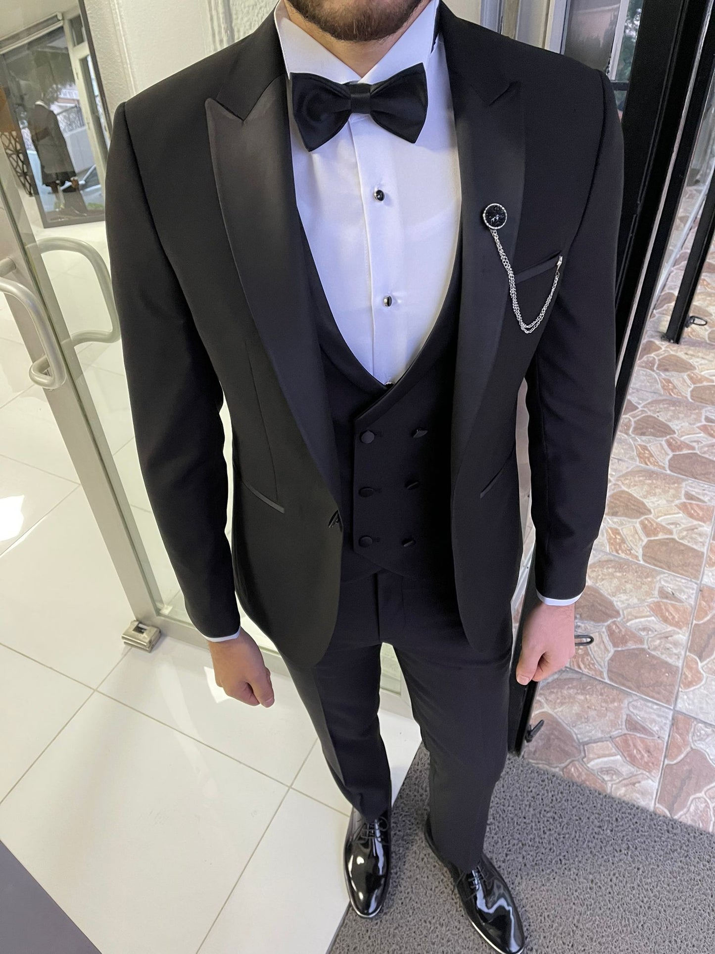 Addison Black Slim Fit Tuxedo Suit