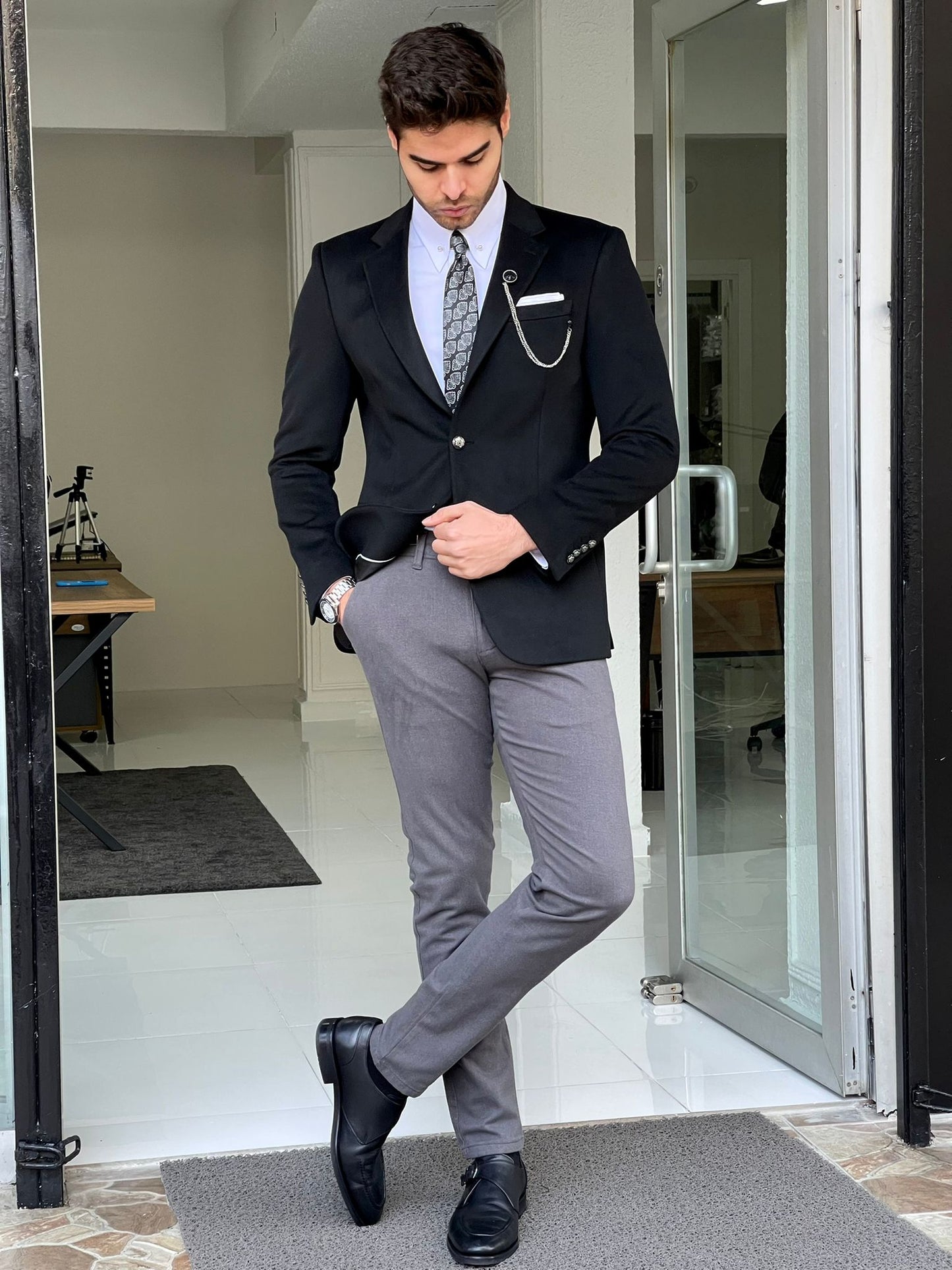 Salford Black Slim Fit Blazer