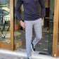 Navy Blue Long Sleeve Combed