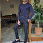 Napoca Navy Blue Slim Fit Sweater